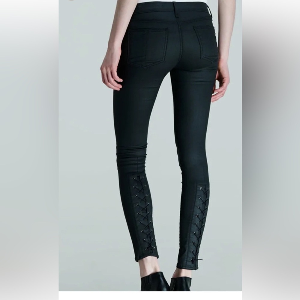 Rag & Bone Devi Lace Up Ankle Skinny Jeans
Waxed Coated Black Shoreditch Wash